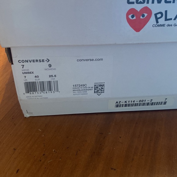 NWT Converse comme does garçons size 9 - Picture 9 of 9